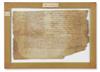 BIBLE IN GREEK.  Portion of vellum leaf with text from Philippians 2:9-12 and 2:18-24.  Circa 1000 A.D.?